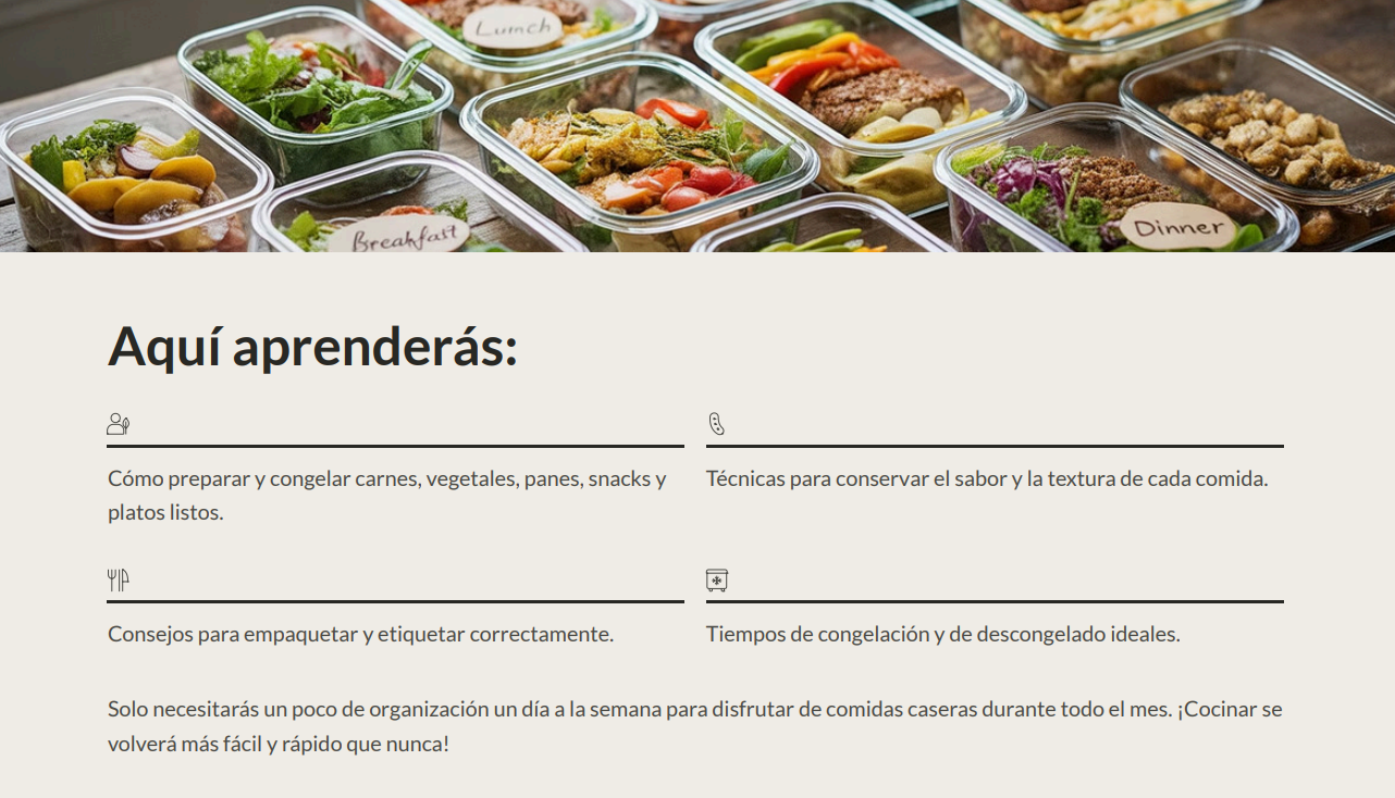 TE RESUELVO TODA LA SEMANA: 100 Recetas para Cocinar y Congelar en Minutos (PDF descargable)